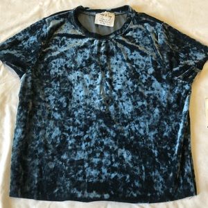 Aqua blue velvet shirt